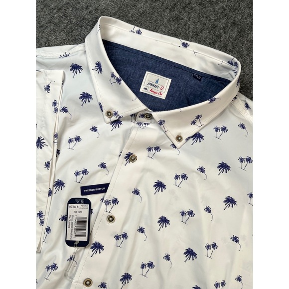 Johnnie-O Button Shirt Men 4XL Hangin Out Shirt Palm Tree Print Short Sleeve New - Picture 1 of 8